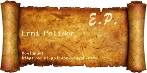 Erni Polidor névjegykártya